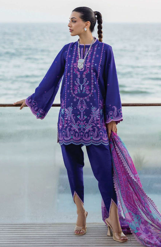 Tahra by Zainab Chottani Embroidered Lawn Unstitched 3 Piece Suit - D-11 - ZC25THEL - Purple - Summer Collection