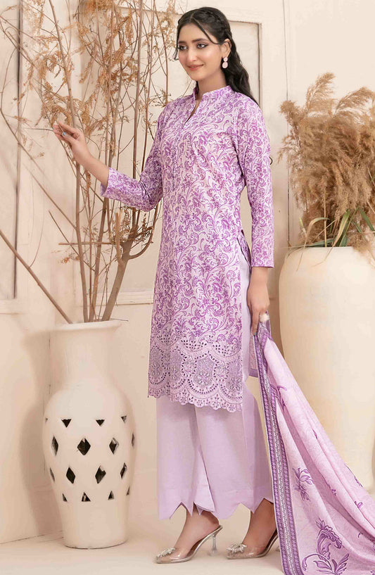 Meheroon by Tawakkal Fabrics Embroidered Lawn Unstitched 3 Piece Suit - D-1102 - TF25MELDPV2 - Purple - Summer Collection
