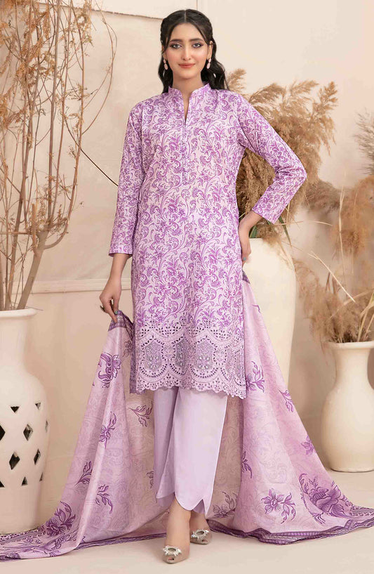 Meheroon by Tawakkal Fabrics Embroidered Lawn Unstitched 3 Piece Suit - D-1102 - TF25MELDPV2 - Purple - Summer Collection