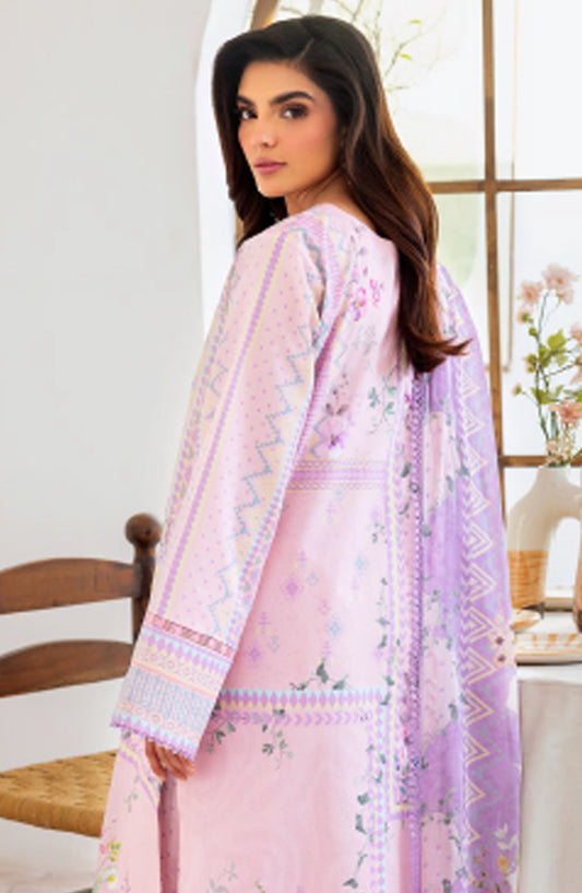 Florent Printed Lawn Unstitched 3 Piece Suit - FL-01 B - FL25LUP - Pink - Summer Collection
