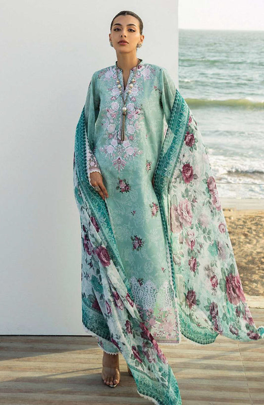 Tahra by Zainab Chottani Embroidered Lawn Unstitched 3 Piece Suit - D-02 - ZC25THEL - Green - Summer Collection