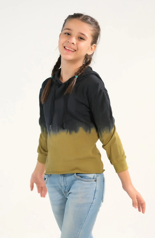 Sprinkles Kids Terry Winter Collection - Tie Dye Lace Up Hoodie- Black