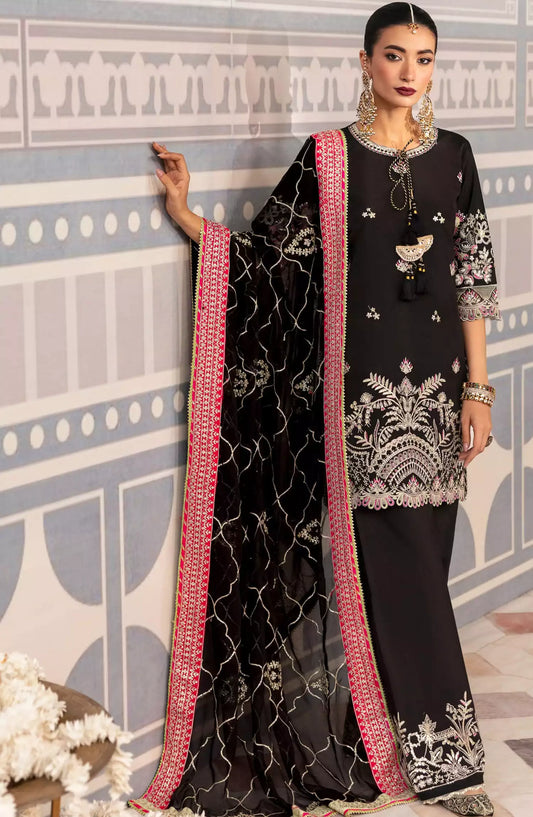 Sahane There She Glows - Luxury Unstitched Raw Silk Collection - TSG-01 Noir