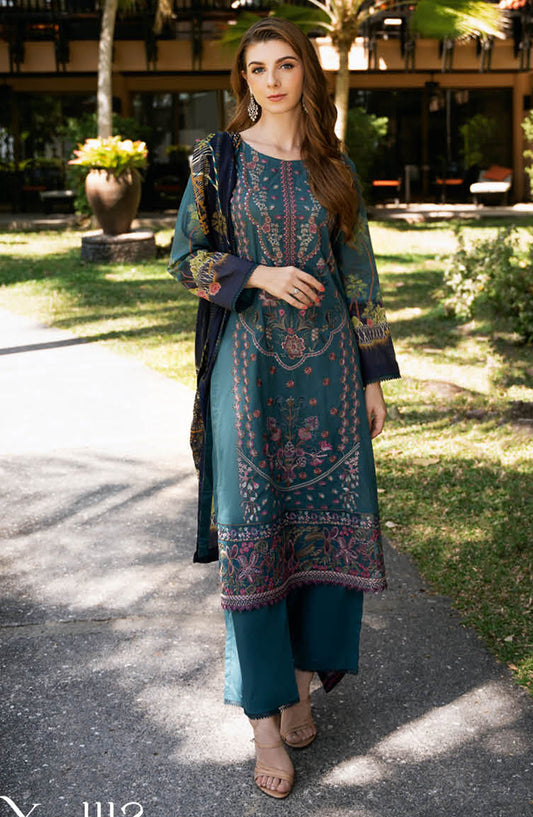 Riwayat by Ramsha Embroidered Lawn Unstitched 3 Piece Suit - Y-1112 - R25RLV11 - Green - Summer Collection