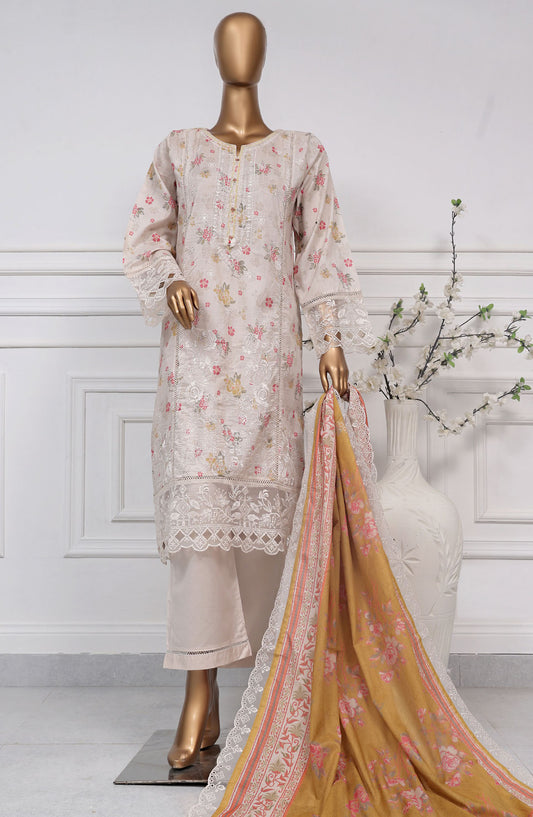 Sadabahar Embroidered Lawn Stitched 3 Piece Suit - D-12 - SB2525SEL - Off White - Summer Collection