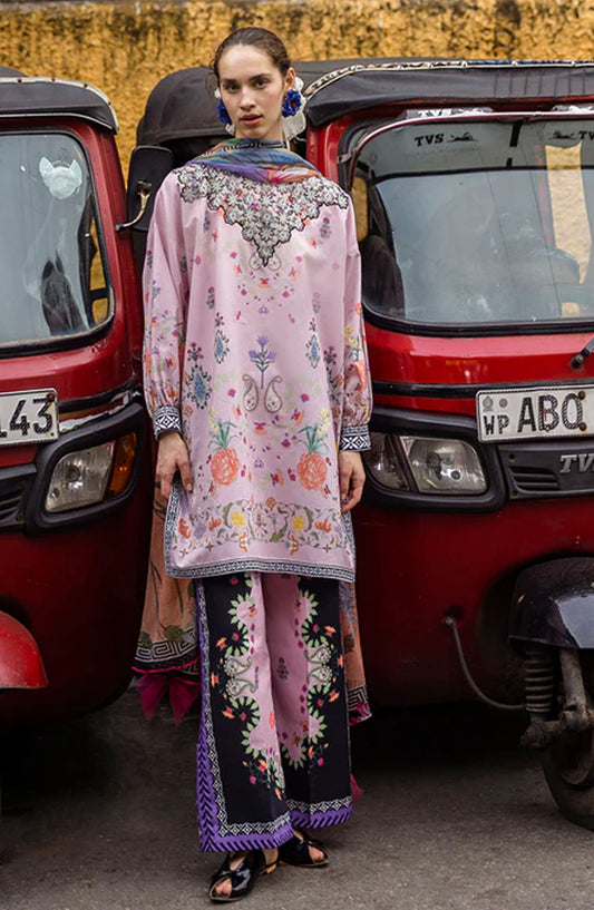 Hemline by Mushq Embroidered Lawn Unstitched 3 Piece Suit - MQ25HLD  - Zoe - Purple - Summer Collection