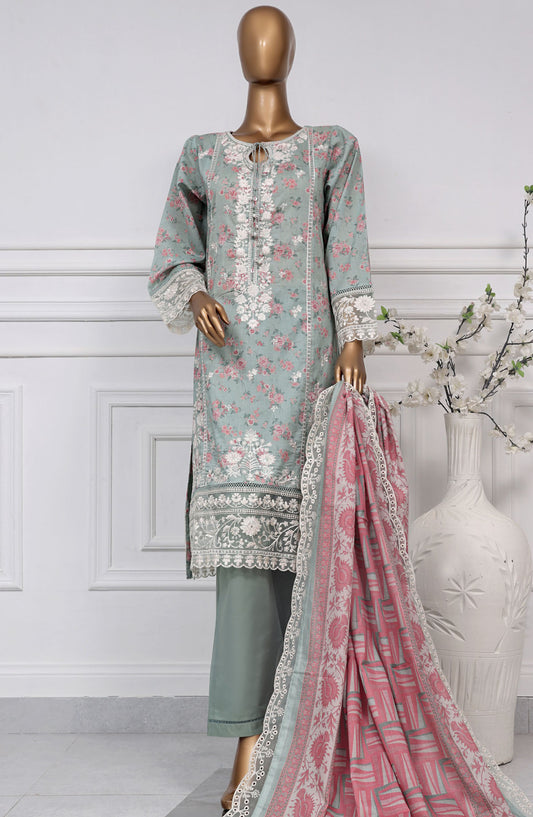 Sadabahar Embroidered Lawn Stitched 3 Piece Suit - D-11 - SB2525SEL - Grey - Summer Collection