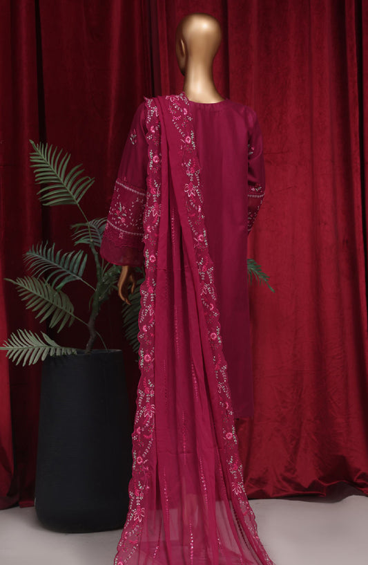 Bin Saeed Embroidered Lawn Stitched 3 Piece Suit - LF39 - BS25LF - Purple - Summer Collection