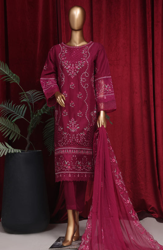 Bin Saeed Embroidered Lawn Stitched 3 Piece Suit - LF39 - BS25LF - Purple - Summer Collection