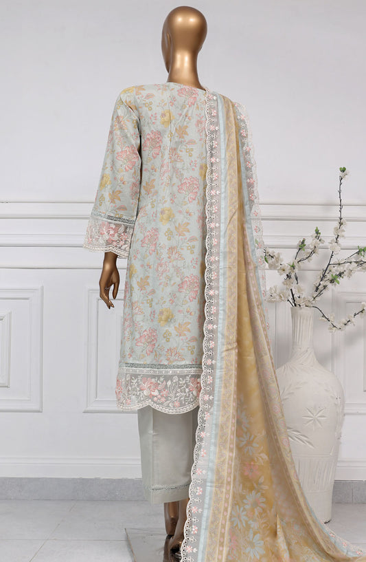 Sadabahar Embroidered Lawn Stitched 3 Piece Suit - D-09 - SB2525SEL - Grey - Summer Collection
