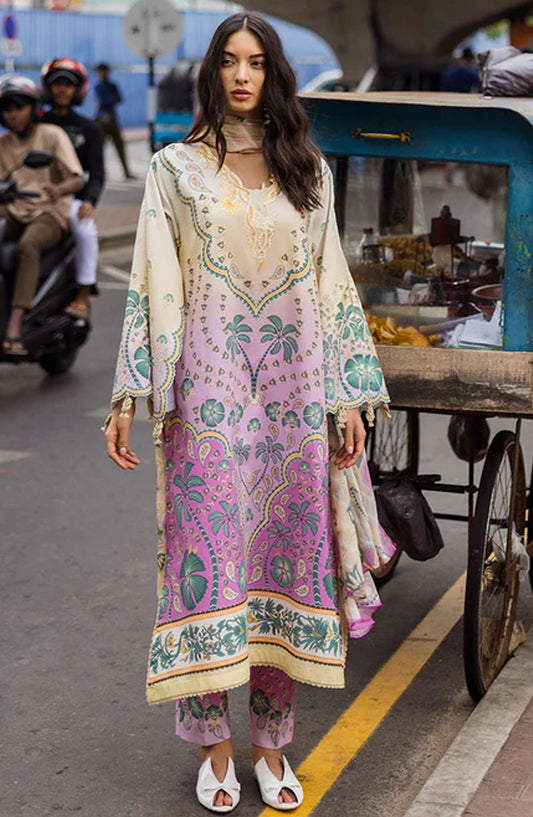Hemline by Mushq Embroidered Lawn Unstitched 3 Piece Suit - MQ25HLD  - Valeria - Purple - Summer Collection