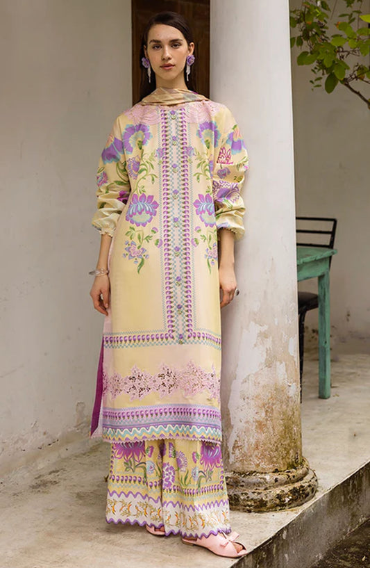 Hemline by Mushq Embroidered Lawn Unstitched 3 Piece Suit - MQ25HLD  - Dulcina - Peach - Summer Collection