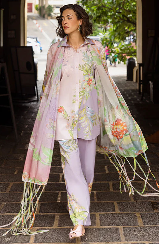 Hemline by Mushq Embroidered Lawn Unstitched 3 Piece Suit - MQ25HLD  - Erminia - Purple - Summer Collection