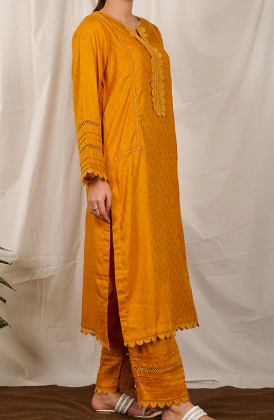 Pret Diaries Embroidered Cotton Stitched 2 Piece - 50103 - PD25SC - Yellow - Summer Collection