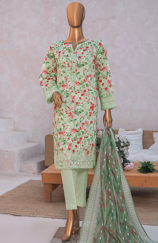 Elite by HZ Textile Chikankari Lawn Unstitched 3 Piece Suit - ELC-233 - HZ25ECL - Green - Summer Collection