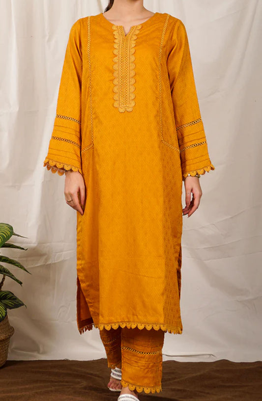 Pret Diaries Embroidered Cotton Stitched 2 Piece - 50103 - PD25SC - Yellow - Summer Collection