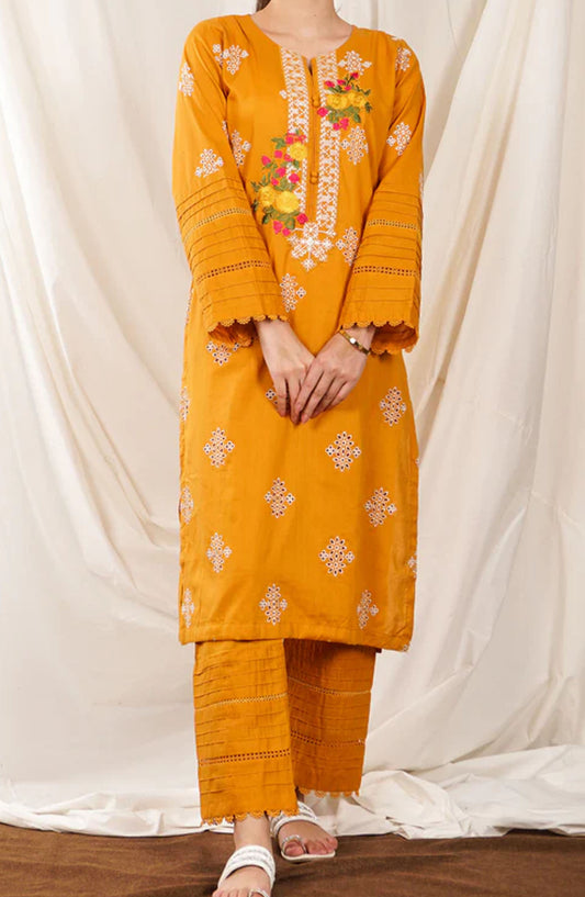 Pret Diaries Embroidered Cotton Stitched 2 Piece - 55054 - PD25SC - Yellow - Summer Collection