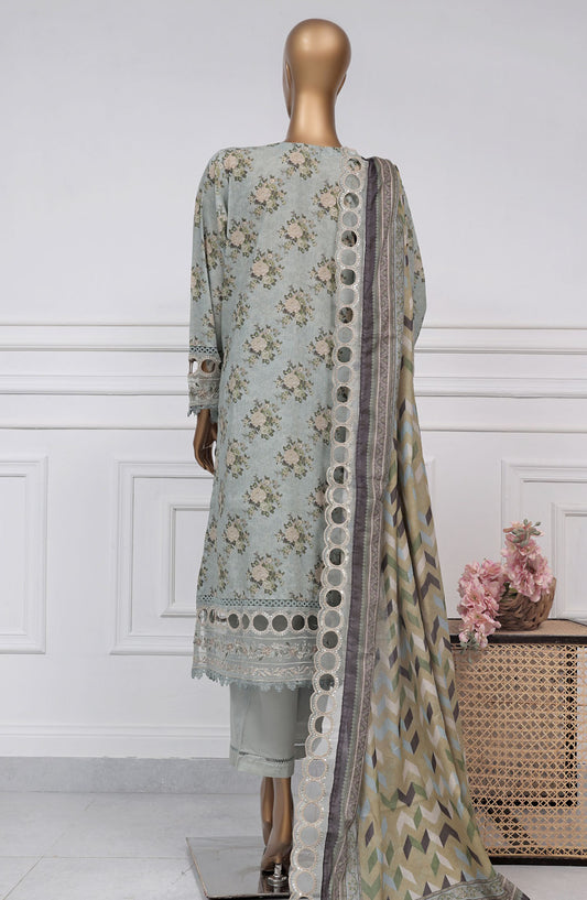 Sadabahar Embroidered Lawn Stitched 3 Piece Suit - D-03 - SB2525SEL - Grey - Summer Collection