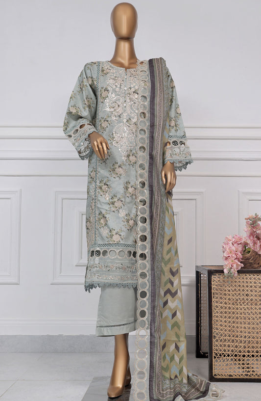 Sadabahar Embroidered Lawn Stitched 3 Piece Suit - D-03 - SB2525SEL - Grey - Summer Collection