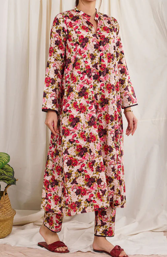 Pret Diaries Printed Cotton Stitched 2 Piece - 55080 - PD25SC - Cream - Summer Collection