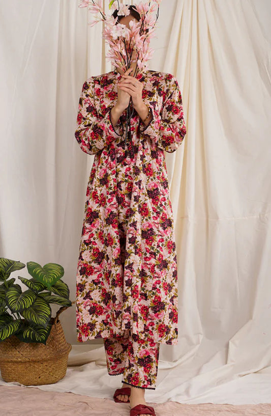 Pret Diaries Printed Cotton Stitched 2 Piece - 55080 - PD25SC - Cream - Summer Collection