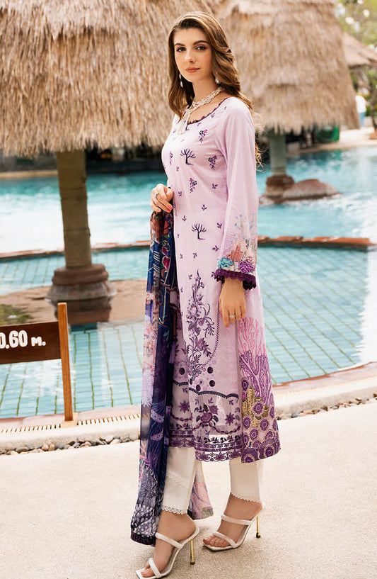 Riwayat by Ramsha Embroidered Lawn Unstitched 3 Piece Suit - Y-1101 - R25RLV11 - Purple - Summer Collection
