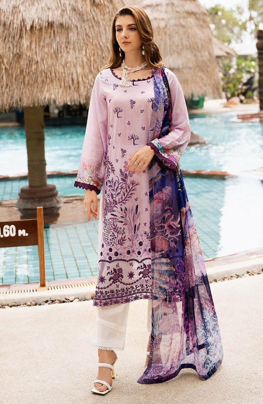 Riwayat by Ramsha Embroidered Lawn Unstitched 3 Piece Suit - Y-1101 - R25RLV11 - Purple - Summer Collection