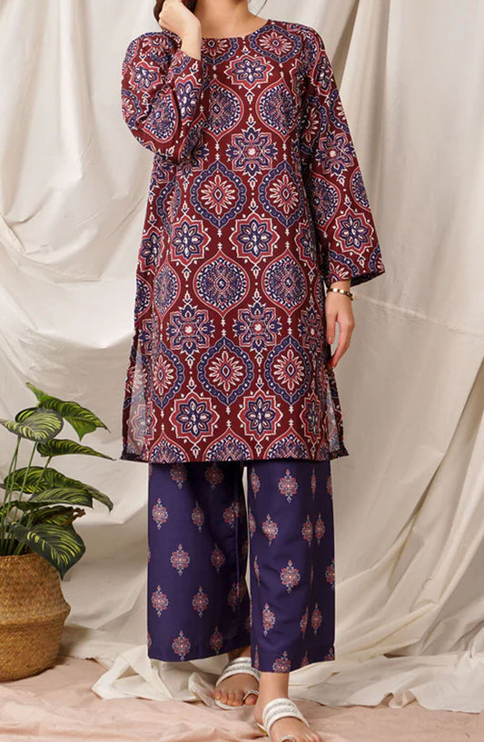 Pret Diaries Printed Cotton Stitched 2 Piece - 55069 - PD25SC - Brown - Summer Collection