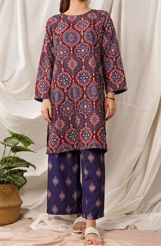 Pret Diaries Printed Cotton Stitched 2 Piece - 55069 - PD25SC - Brown - Summer Collection