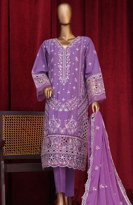 Bin Saeed Embroidered Lawn Stitched 3 Piece Suit - LF147 - BS25LF - Purple - Summer Collection