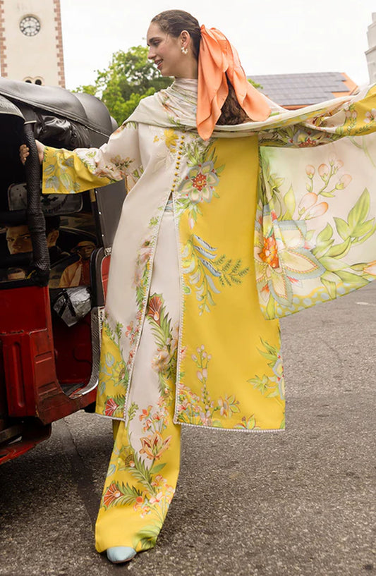 Hemline by Mushq Embroidered Lawn Unstitched 3 Piece Suit - MQ25HLD  - Corina - Yellow - Summer Collection