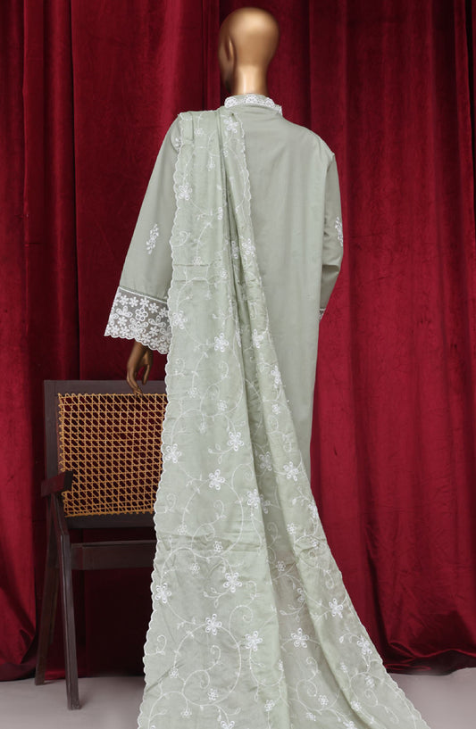 Bin Saeed Embroidered Lawn Stitched 3 Piece Suit - PC28617 - BS25LF - Grey - Summer Collection