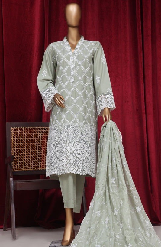 Bin Saeed Embroidered Lawn Stitched 3 Piece Suit - PC28617 - BS25LF - Grey - Summer Collection