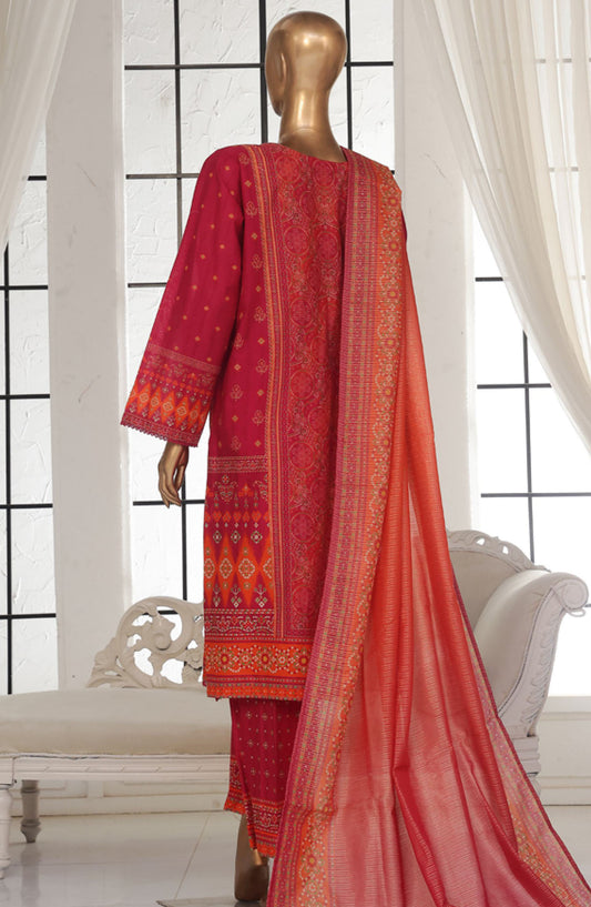 Bin Saeed Printed Lawn Stitched 3 Piece Suit - SM-120 - BS25EPLV2 - Pink - Summer Collection