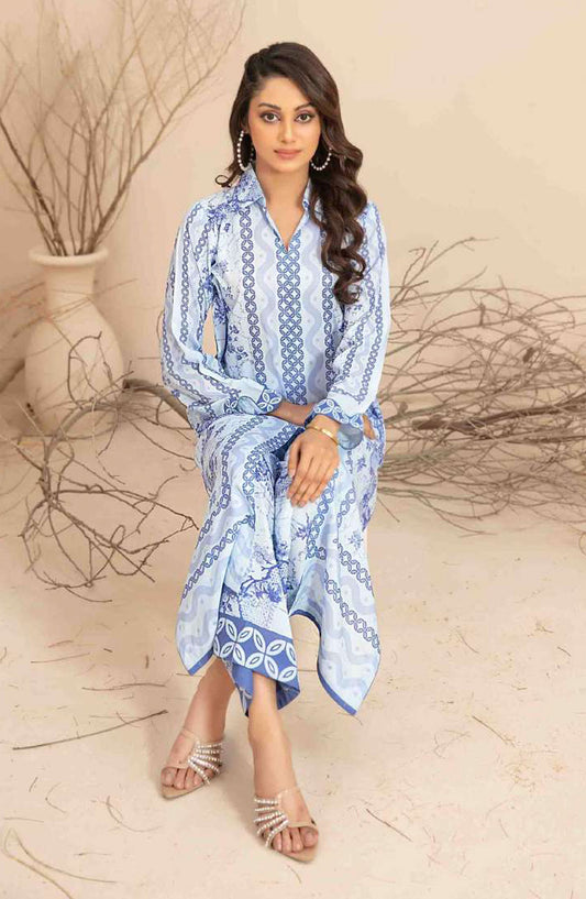 Safiah by Tawakkal Fabric Printed Lawn Stitched 2 Piece Suit - D-1070 - TF25S2SD - Blue - Summer Collection