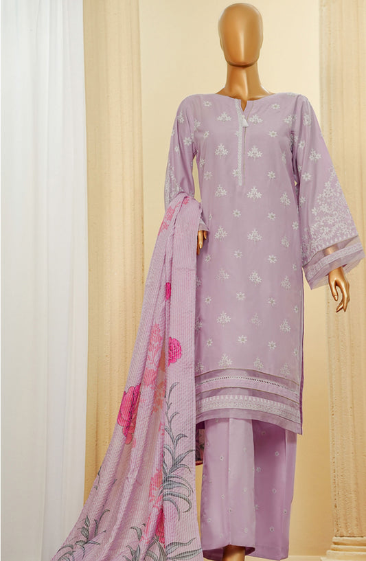 HZ Textile Chikankari Cotton Stitched 3 Piece Suit - PWC-104 - HZ25CTVE - Purple - Summer Collection
