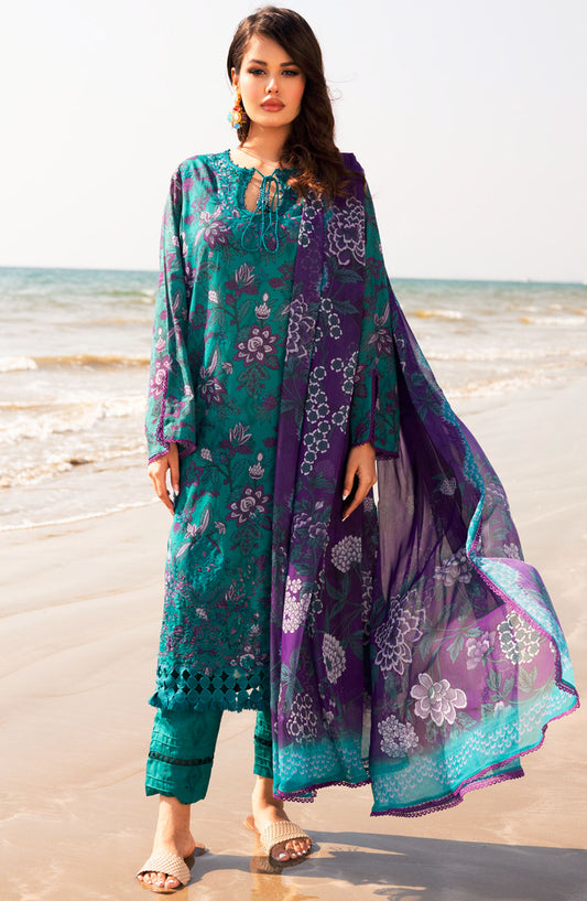 Aafreen by Riaz Arts Embroidered Lawn Unstitched 3 Piece Suit - AF-176 - RA25ALCL - Sea Green - Summer Collection