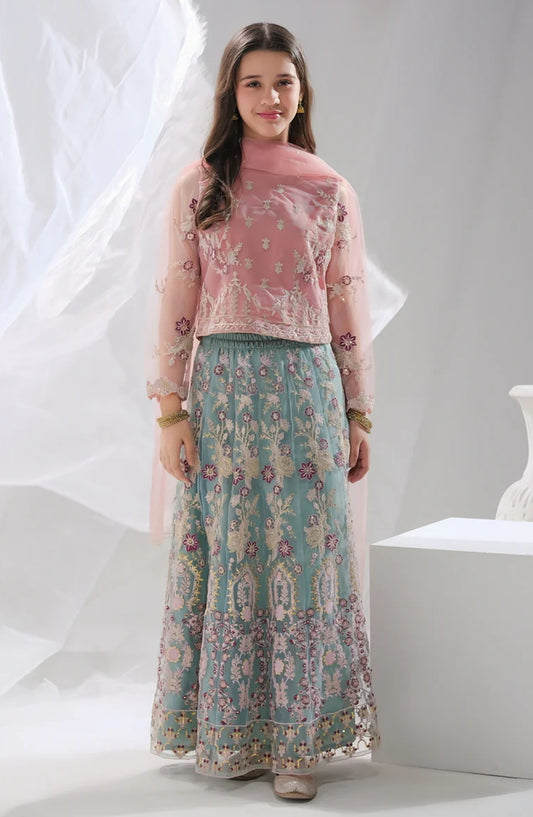 Sahar - 3pcs Embroidered Sharara Set