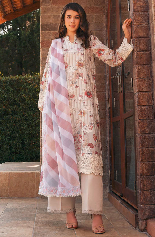 Afrozeh Embroidered Lawn Unstitched 3 Piece Suit - Purple - Azara-A - AFR25DM - Summer Collection