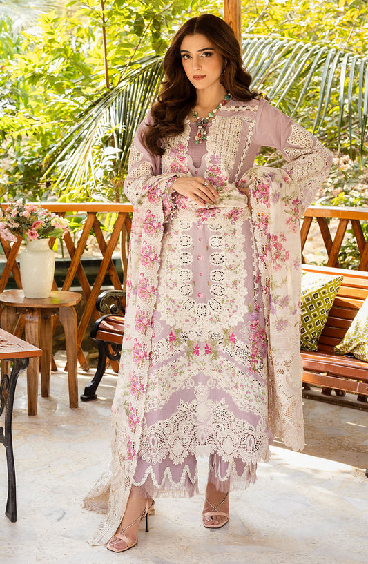 Elaf Embroidered Lawn Unstitched 3 Piece Suit - ELM-9 Maya - EL25LLC - Purple - Summer Collection