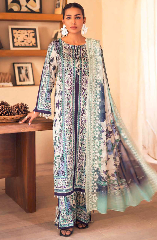 Hadeer by Johra Printed Lawn Unstitched 3 Piece Suit - JH-55 - JO25HL - Blue - summer Collection