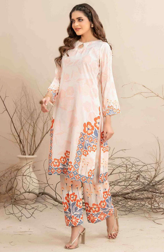 Safiah by Tawakkal Fabric Printed Lawn Stitched 2 Piece Suit - D-1066 - TF25S2SD - Peach - Summer Collection