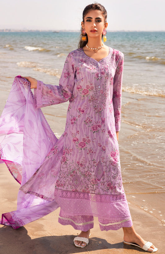 Aafreen by Riaz Arts Embroidered Lawn Unstitched 3 Piece Suit - AF-172 - RA25ALCL - Purple - Summer Collection