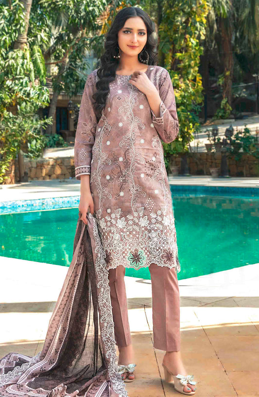 Thamina by Tawakkal Fabrics Embroidered Lawn Unstitched 3 Piece Suit - D-1197 - TF25TL - Purple - Summer Collection