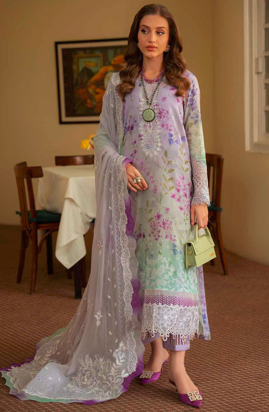 Maya by Nureh Embroidered Lawn Unstitched 3 Piece Suit - NS-148 - NU25MS - Purple - Summer Collection