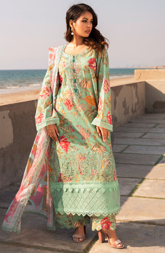 Aafreen by Riaz Arts Embroidered Lawn Unstitched 3 Piece Suit - AF-170 - RA25ALCL - Green - Summer Collection