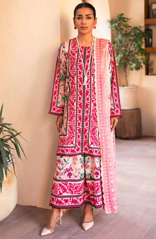 Hadeer by Johra Printed Lawn Unstitched 3 Piece Suit - JH-51 - JO25HL - Pink - summer Collection
