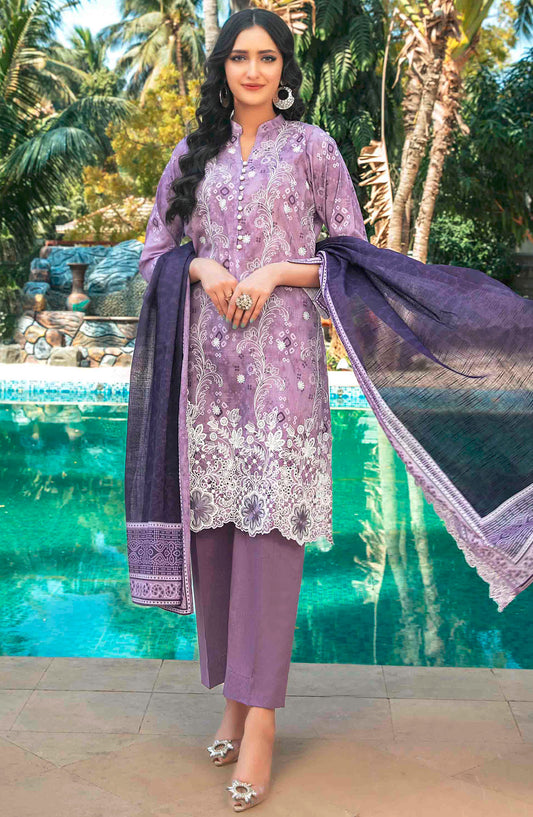 Thamina by Tawakkal Fabrics Embroidered Lawn Unstitched 3 Piece Suit - D-1193 - TF25TL - Purple - Summer Collection