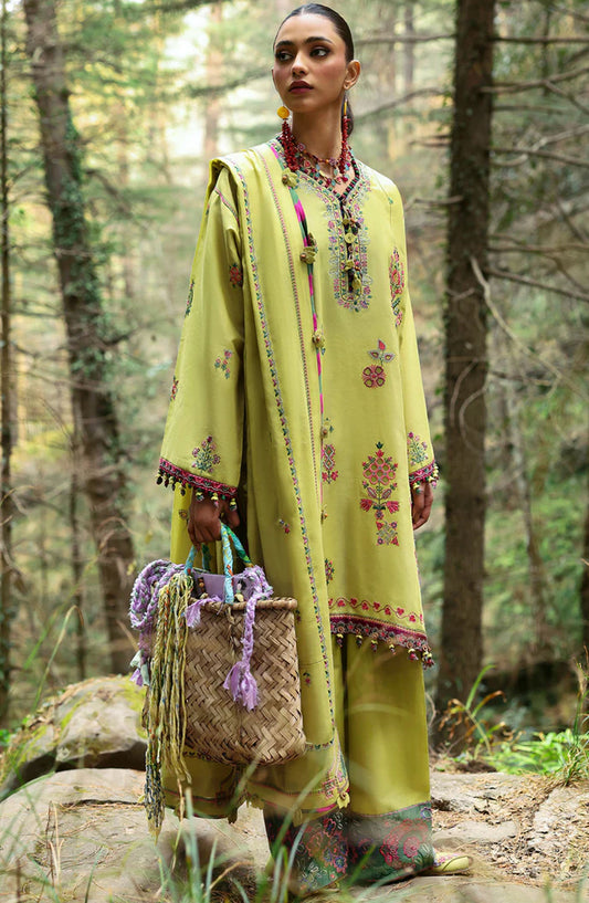 Neelum by Zaha Embroidered Lawn Unstitched 3 Piece Suit - ZL25-14 B RHEA - ZAH25NL - Green - Summer Collection