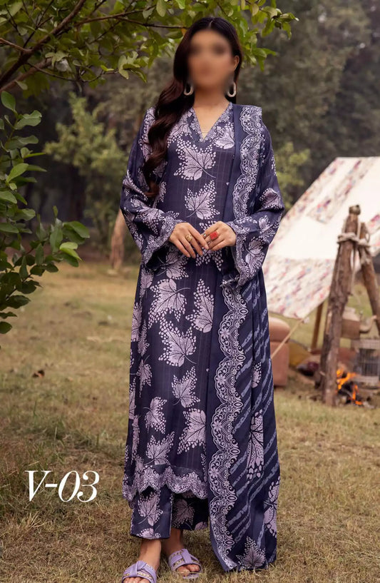 Vantage Printed Slub Collection By NUR - V 03